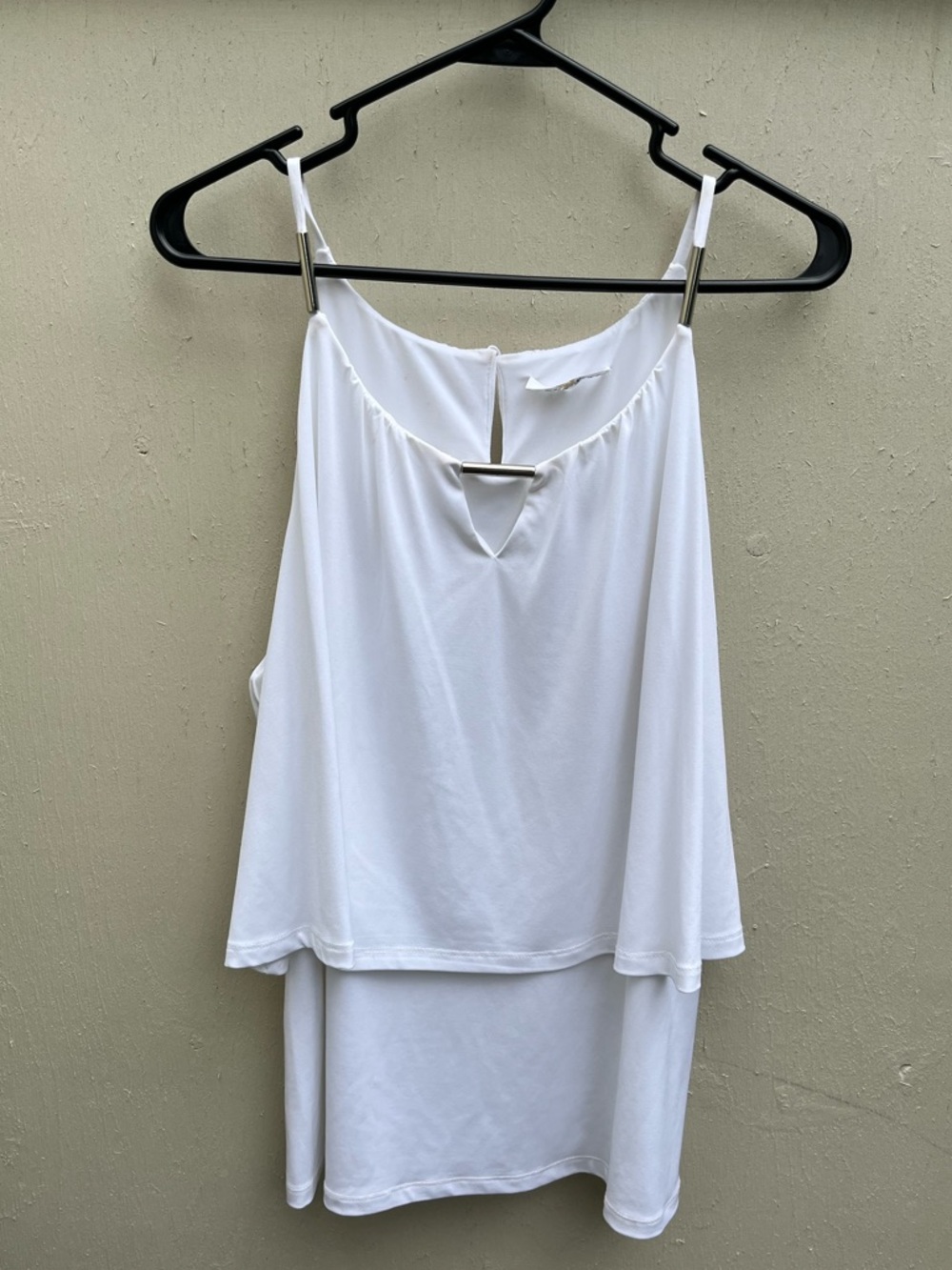 Calvin Klein White Layered Spaghetti Strap Camisole